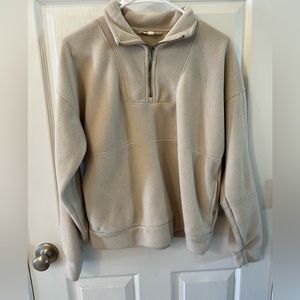 Hippie Rose Beige 1/4 Zip Long Sleeve Sherpa